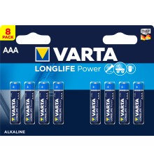 Батарейка Varta LONGLIFE POWER (HIGH ENERGY) LR03 AAA BL8 Alkaline 1.5V (4903) (8/160) Varta LONGLIFE POWER LR03 AAA (04903121418)
