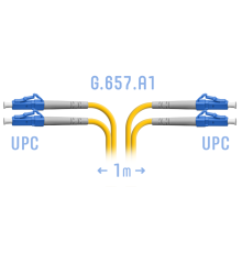 Патчкорд оптический LC/UPC SM G.657.A1 Duplex 1 метр