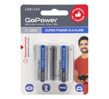 Батарейка GoPower LR14 C BL2 Alkaline 1.5V (2/12/192) блистер (2 шт.) Батарейка GoPower LR14 C (00-00017861)