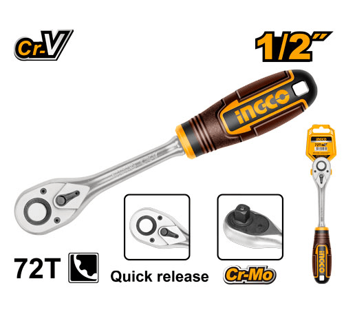 Гаечный ключ с храповым механизмом Ingco HRTH0812,1/2,255мм,Cr-V+CrMo Гаечный ключ с храповым механизмом Ingco HRTH0812,1/2,255мм,Cr-V+CrMo