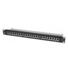 Коммутационная панель SNR, 19" экранированная, 1U, 24 порта, cat.5e, горизонтальная заделка