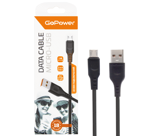 Кабель GoPower GP01M USB (m)-microUSB (m) 1.0м 2.4A ПВХ черный (1/800) Кабель GoPower GP01M (00-00018564) Кабель GoPower GP01M USB (m)-microUSB (m) 1.0м 2.4A ПВХ черный (1/800) Кабель GoPower GP01M (00-00018564)
