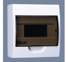 Корпус навесной ЩРН-П-8 20х18х10 8мод. IP41 пластик. DEKraft 31010DEK