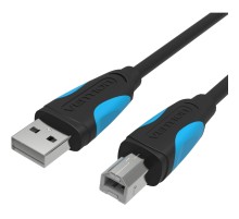 Кабель Vention USB 2.0 AM/BM  - 8м. Черный Кабель Vention USB 2.0 AM/BM - 8 м (VAS-A16-B800)
