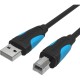 Кабель Vention USB 2.0 AM/BM - 1м. Черный Кабель Vention USB 2.0 AM/BM - 1 м (VAS-A16-B100)