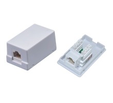 Внешняя сетевая розетка NEOMAX [NM-SMB-KJ45-U5E-1PD-101-WH] Cat.5E,UTP, 1 порт, цвет белый