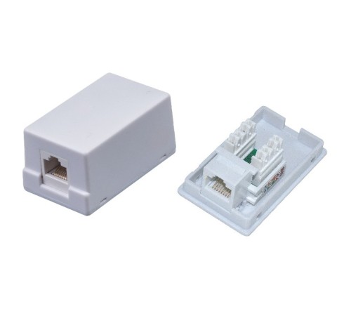 Внешняя сетевая розетка NEOMAX [NM-SMB-KJ45-U5E-1PD-101-WH] Cat.5E,UTP, 1 порт, цвет белый