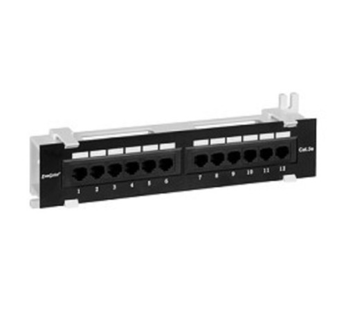 Exegate EX256754RUS Патч-панель UTP настенная 12 port кат.5e, Exegate,  разъём KRONE&110 (dual IDC)