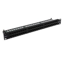 Exegate EX281081RUS Патч-панель UTP 19" 48 port кат.5e ExeGate  разъём KRONE&110 (dual IDC), 1U, RoHS, цвет черный