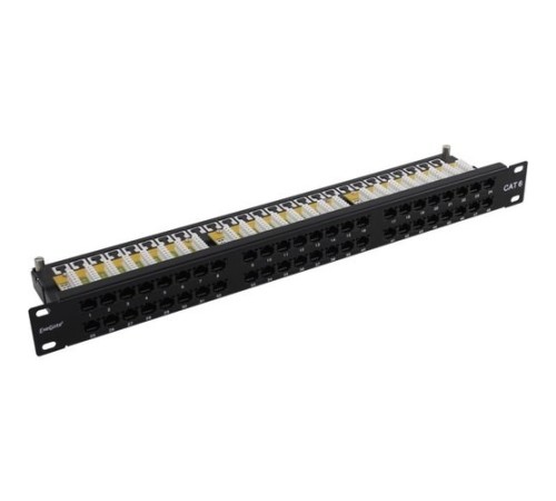 Exegate EX281082RUS Патч-панель UTP 19" 48 port кат.6 ExeGate  разъём KRONE&110 (dual IDC), 1U, RoHS, цвет черный