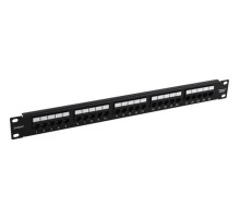 Exegate EX281084RUS Патч-панель телефонная 19", 1U 25 port ExeGate  разъём RJ-12 6P4C, RoHS, цвет черный