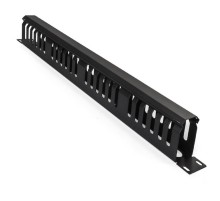 Exegate EX292873RUS Exegate EX292873RUS Кабельный органайзер ExeGate CM19-1U-24M-CV (горизонтальный 19" 1U, металлический, 2 окна в основании профиля, гребенка на 24 выреза, глубина 45mm, с металличес