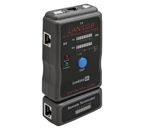 Exegate EX293160RUS Тестер сетевой ExeGate EX-T5448 для RJ-45/RJ-11/RJ-12/USB