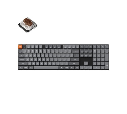Беспроводная механическая ультратонкая клавиатура QMK Keychron K5 Max, 108 клавиш, Hot Swap, RGB-подсветка, Gateron Brown Switch