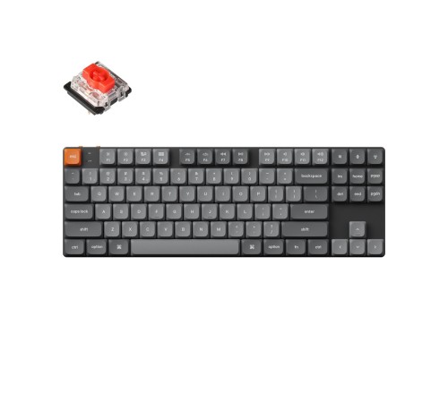 Беспроводная механическая ультратонкая клавиатура QMK Keychron K1 Max, 87 клавиш, White LED подсветка, Gateron Red Switch