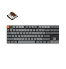 Беспроводная механическая ультратонкая клавиатура QMK Keychron K1 Max, 87 клавиш, Hot Swap, RGB-подсветка, Gateron Brown Switch