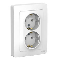 Systeme electric BLNRS001021 BLANCA С/У РОЗЕТКА двойная с заземлением без шторок, 16А, 250В, БЕЛЫЙ