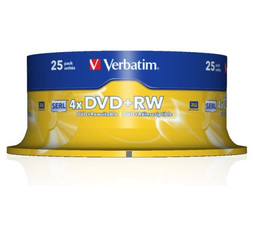 Диск DVD+RW Verbatim 4.7Gb 4x Cake Box (25шт) (43489) Диск DVD+RW Verbatim 4.7Gb 4x Cake Box (25шт) (43489)