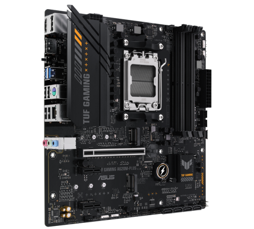 Материнская плата ASUS TUF GAMING A620M-PLUS, Socket AM5, A620, 4*DDR5,  2xDP+HDMI, 4xSATA3, 2xM.2, Audio, Gb LAN, USB 3.2, USB 2.0, mATX; 90MB1EZ0-M0EAY0 (TUF GAMING A620M-PLUS)