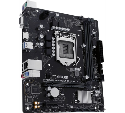 Материнская плата ASUS PRIME H510M-R R2.0-SI, LGA1200, H470, 2*DDR4, D-SUB+VGA+HDMI, 4xSATA3, M2, Audio, Gb LAN, USB 3.2, USB 2.0, mATX; 90MB1EX0-M0ECY0 (PRIME H510M-R R2.0-SI)