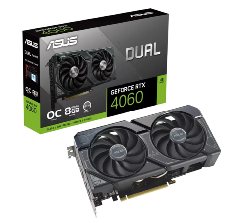 Видеокарта ASUS DUAL-RTX4060-O8G///RTX4060,HDMI,DP*3,8G,D6; 90YV0JC0-M0NA00 (DUAL-RTX4060-O8G) Видеокарта ASUS DUAL-RTX4060-O8G///RTX4060,HDMI,DP*3,8G,D6; 90YV0JC0-M0NA00 (DUAL-RTX4060-O8G)