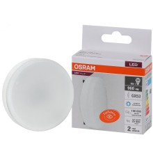 Лампа светодиодная LED 12 Вт GX53 6500К 960Лм таблетка 220 В (замена 100Вт) OSRAM