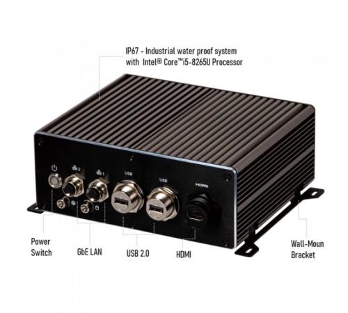 QBiX-WP-WHLA8265H-A1 IP67 - Industrial water proof system with Intel® Core™ i5-8265U Processor