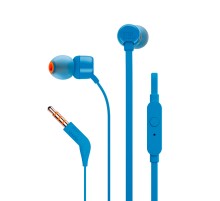Гарнитура вкладыши JBL T110 BLU 1.2м синий проводные в ушной раковине (JBLT110BLU)