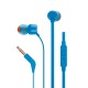 Гарнитура вкладыши JBL T110 BLU 1.2м синий проводные в ушной раковине (JBLT110BLU)