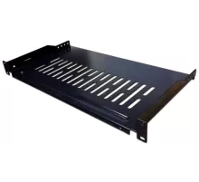 Полка стационарная для приборов Lanmaster TWT-CB-SFBF150-1U/18 1U нагр.:18кг. 19" черный (упак.:1шт)