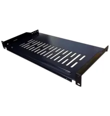 Полка стационарная для приборов Lanmaster TWT-CB-SFBF150-1U/18 1U нагр.:18кг. 19" черный (упак.:1шт)