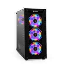 Exegate EX294967RUS Корпус Miditower ExeGate i3 BASE (ATX, без БП, с окном, 1*USB+1*USB3.0, аудио, 4 вент. 12см с RGB подсветкой)