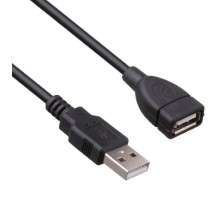 Exegate EX294762RUS Удлинитель USB 2.0 ExeGate EX-CCF-USB2-AMAF-2.0F (Am/Af, позолоченные контакты, ферритовые кольца, 2м)