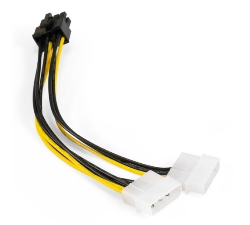 Exegate EX294788RUS Переходник питания PCI-Express 8pin ExeGate EX-CC-PSU-62 (от 2х разъемов Molex (IDE) блока питания, 0,15м)