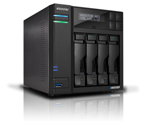 Cетевое хранилище ASUSTOR AS6704T 4-Bay NAS/Intel Celeron N1505 2,0GHz/4GB DDR4, noHDD(HDD,SSD)/2x2,5Gbe(LAN)/2xUSB3.2,HDMI; 90IX01N1-BW3S20 (AS6704T)