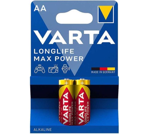 Батарейка Varta LONGLIFE MAX POWER (MAX TECH) LR6 AA BL2 Alkaline 1.5V (4706) (2/40/200) VARTA 04706101412