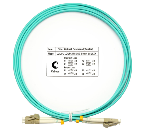 Cabeus FOP-50-LC-LC-2m Шнур оптический duplex LC-LC 50/125mm OM3 2м LSZH (FOP-50-LC-LC-2m)