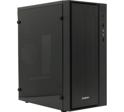 Exegate EX283753RUS Корпус Minitower ExeGate mEVO-9301-RGB-700W-12 (mATX, БП 700NPX с вент. 12см, с окном, 2*USB+1*USB3.0, HD аудио, черный с RGB подсветкой)