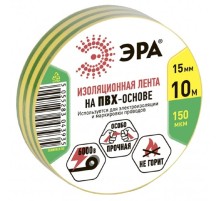 ЭРА C0036559 ПВХ-изолента 15ммх10м желто-зеленая  [043935]