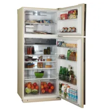 Холодильник Sharp SJ-XE59PMBE бежевый двухкамерный 430/148л морозилка сверху