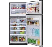 Холодильник Sharp SJ-XE59PMSL серебристый двухкамерный 430/148 л морозилка сверху