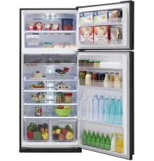 Холодильник Sharp SJ-XE59PMSL серебристый двухкамерный 430/148 л морозилка сверху