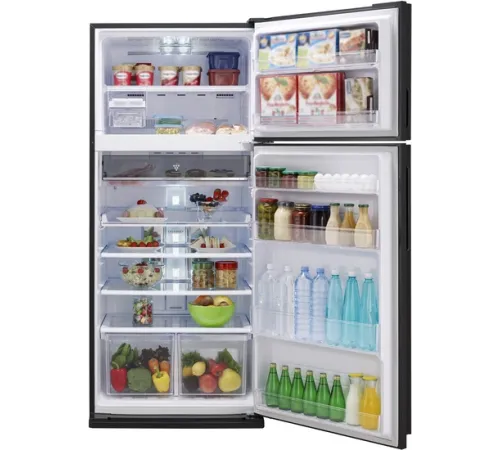 Холодильник Sharp SJ-XE59PMSL серебристый двухкамерный 430/148 л морозилка сверху