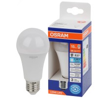 Лампа светодиодная LED 15Вт Е27 6500К 1521Лм груша 220В (замена 150Вт) OSRAM