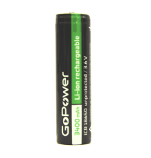 Аккумулятор Li-ion GoPower 18650 (Pan. NCR18650B) PC1 3.6V 3400mAh без защиты плос.конт. (1/96/192) Аккумулятор Li-ion GoPower 18650 (Pan. NCR18650B) без защиты с плоским контактом (00-00015349)