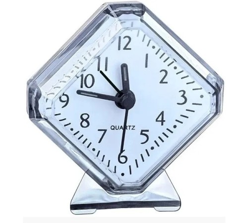 Perfeo Quartz часы-будильник "PF-TC-002", ромб. 7,5*8,5 см, белые