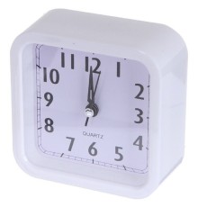 Perfeo Quartz часы-будильник "PF-TC-019", квадратные 10*10 см, белые