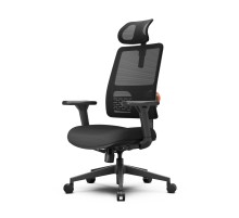 Эргономичное компьютерное кресло FoxGear NETZ модель E, черный