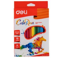 Карандаши цветные Deli ColoRun EC00110 трехгранные пластик 18цв. коробка/европод.