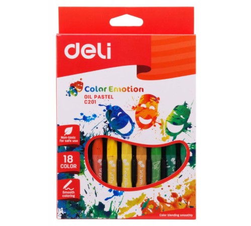 Масляная пастель Deli EC20110 Color Emotion шестигранные 18цв. картон.кор./европод.